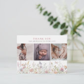 Spring Wildflower Field Baby shower dank u Briefkaart (Staand voorkant)