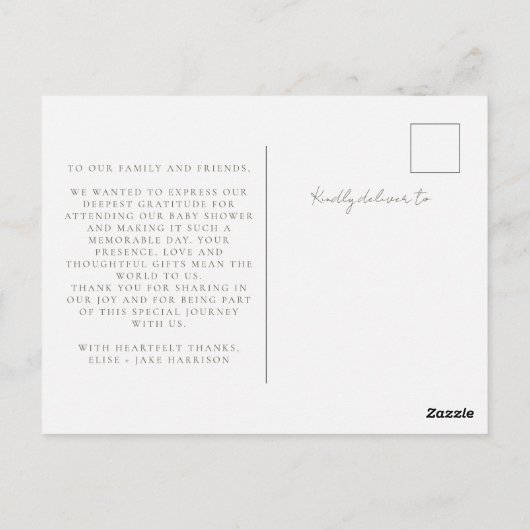 Spring Wildflower Field Baby shower dank u Briefkaart (Achterkant)