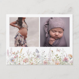 Spring Wildflower Field Baby shower dank u Briefkaart
