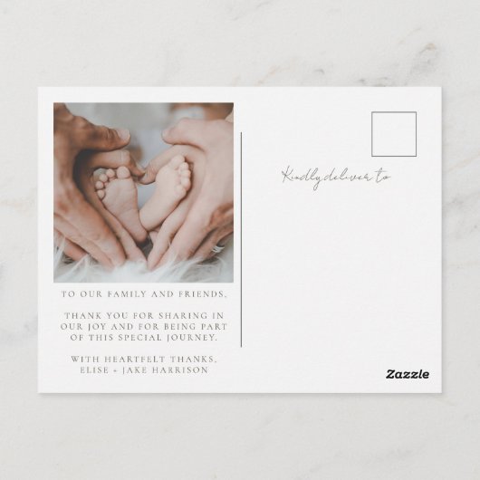 Spring Wildflower Field Baby shower dank u Briefkaart (Achterkant)