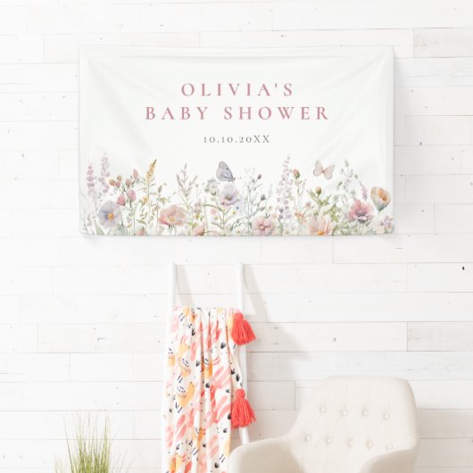 Spring Wildflower Field Baby shower Spandoek (Insitu)