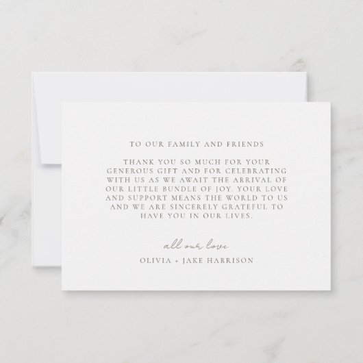 Spring Wildflower Field Vlinder Baby shower Bedankkaart (Achterkant)