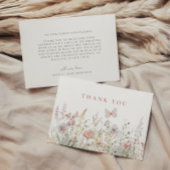 Spring Wildflower Field Vlinder Baby shower Bedankkaart