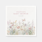 Spring Wildflower Field Vlinder Baby shower Servet (Voorkant)