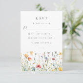 Spring Wildflower Field Wedding RSVP Card (Staand voorkant)