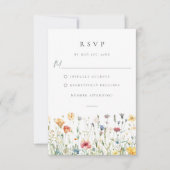 Spring Wildflower Field Wedding RSVP Card Kaartje (Voorkant)