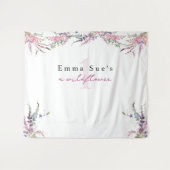 Spring Wildflower Floral Birthday Backdrop Banner Wandkleed (Voorkant (horizontaal))