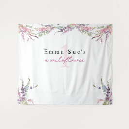 Spring Wildflower Floral Birthday Backdrop Banner Wandkleed