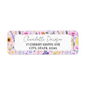 Spring Wildflower Floral Pink Girly Retouradres Etiket (Voorkant)