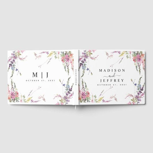 Spring Wildflower Floral Wedding Gastenboek (Volledig)