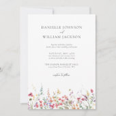Spring Wildflower Floral Wedding Invitation Kaart (Voorkant)