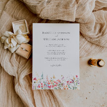 Spring Wildflower Floral Wedding Invitation
