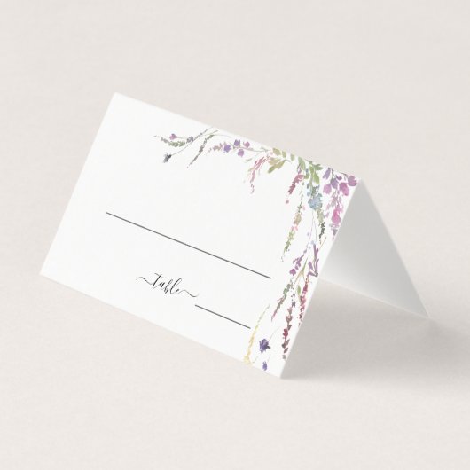 Spring Wildflower Floral Wedding Place Card Kaart (Voorkant)