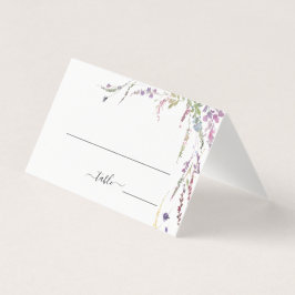 Spring Wildflower Floral Wedding Place Card Kaart