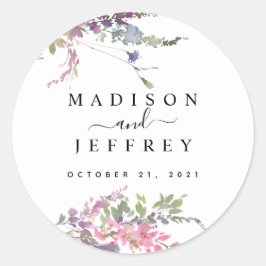 Spring Wildflower Floral Wedding Ronde Sticker