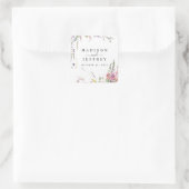 Spring Wildflower Floral Wedding Vierkante Sticker (Tas)