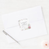 Spring Wildflower Floral Wedding Vierkante Sticker (Envelop)