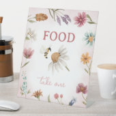 Spring Wildflower Food Reclamebord Met Voetstuk (Insitu)
