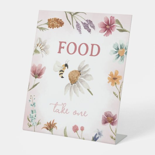 Spring Wildflower Food Reclamebord Met Voetstuk (Voorkant)