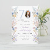 Spring Wildflower Foto 70e verjaardag Kaart (Staand voorkant)