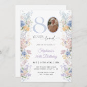 Spring Wildflower Foto 80e verjaardag Kaart (Voorkant / Achterkant)