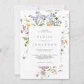 Spring Wildflower Garden Alles in één bruiloft Kaart (Voorkant)