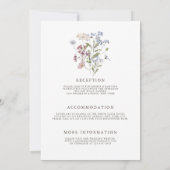 Spring Wildflower Garden Alles in één bruiloft Kaart (Achterkant)