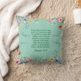 Spring Wildflower Garden Bible Verse Dubbelzijdig Kussen