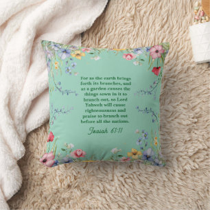 Spring Wildflower Garden Bible Verse Dubbelzijdig Kussen