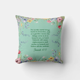 Spring Wildflower Garden Bible Verse Dubbelzijdig Kussen