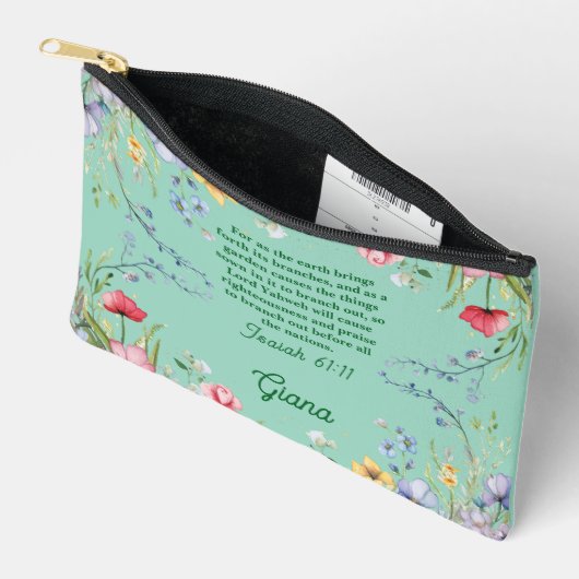 Spring Wildflower Garden Bijbelvers gepersonalisee Etui (Open)
