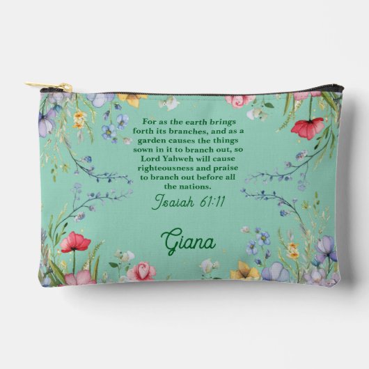 Spring Wildflower Garden Bijbelvers gepersonalisee Etui (Voorkant)