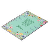 Spring Wildflower Garden Bijbelvers gepersonalisee Notitieboek (Linkerzijde)