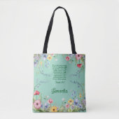 Spring Wildflower Garden Bijbelvers gepersonalisee Tote Bag (Voorkant)