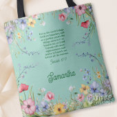 Spring Wildflower Garden Bijbelvers gepersonalisee Tote Bag