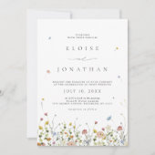 Spring Wildflower Garden Floral Boho Fotobruiloft Kaart (Voorkant)