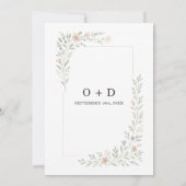 Spring Wildflower Garden Floral Botanical Wedding Kaart (Achterkant)