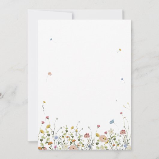 Spring Wildflower Garden Floral Chic Vrijgezellenf Kaart (Achterkant)