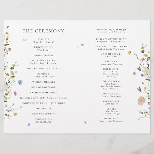 Spring Wildflower Garden Floral Minimalistische br (Achterkant)