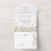 Spring Wildflower Garden Floral Minimalistische br All In One Uitnodiging (Binnen)
