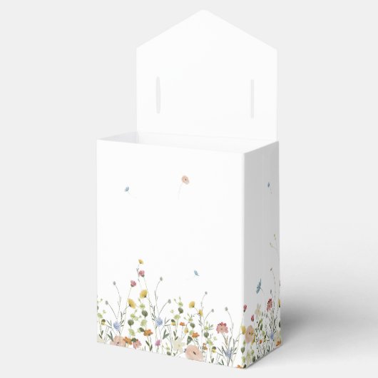Spring Wildflower Garden Floral Minimalistische br Bedankdoosjes (Geopend)
