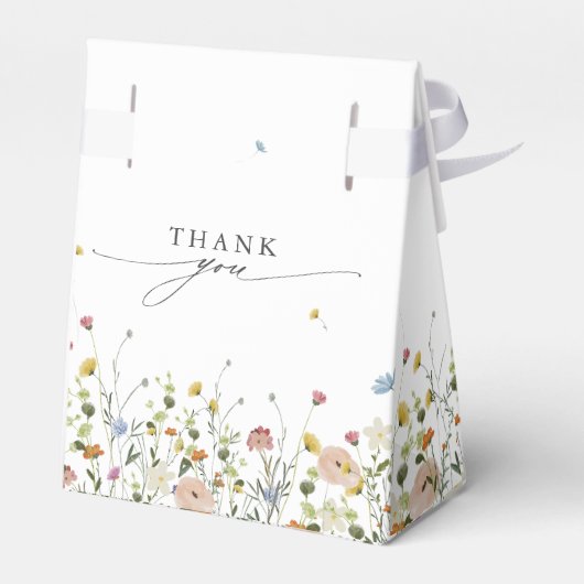 Spring Wildflower Garden Floral Minimalistische br Bedankdoosjes (Achterkant)