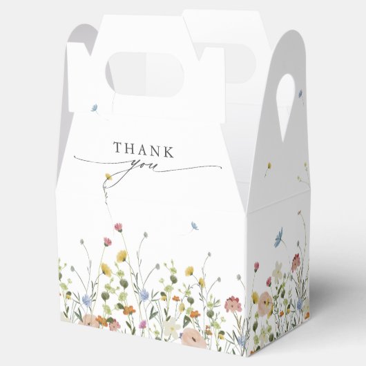 Spring Wildflower Garden Floral Minimalistische br Bedankdoosjes (Geopend)