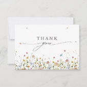 Spring Wildflower Garden Floral Minimalistische br Bedankkaart (Voorkant)