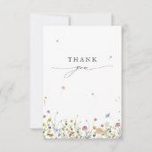 Spring Wildflower Garden Floral Minimalistische br Bedankkaart (Voorkant)