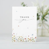 Spring Wildflower Garden Floral Minimalistische br Bedankkaart (Staand voorkant)