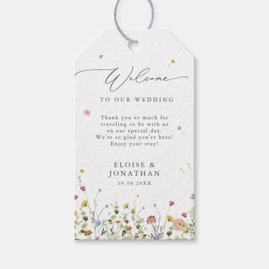 Spring Wildflower Garden Floral Minimalistische br Cadeaulabel (Voorkant)