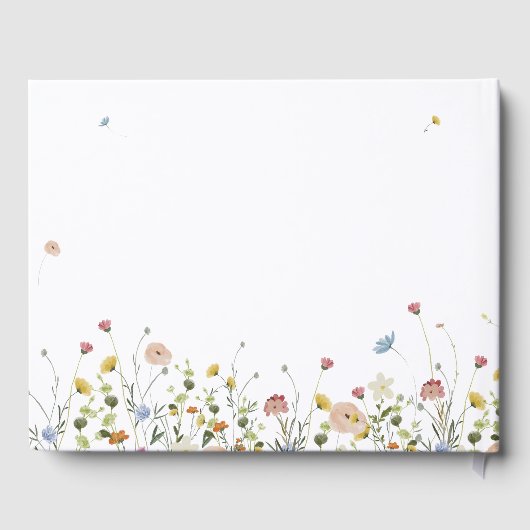 Spring Wildflower Garden Floral Minimalistische br Gastenboek (Achterkant)
