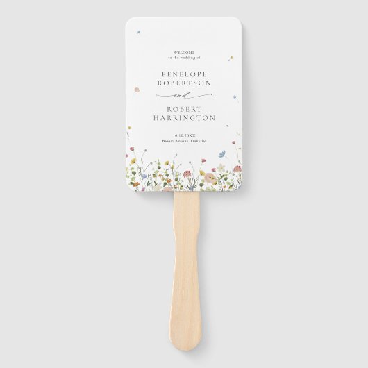Spring Wildflower Garden Floral Minimalistische br Handwaaier (Voorkant)
