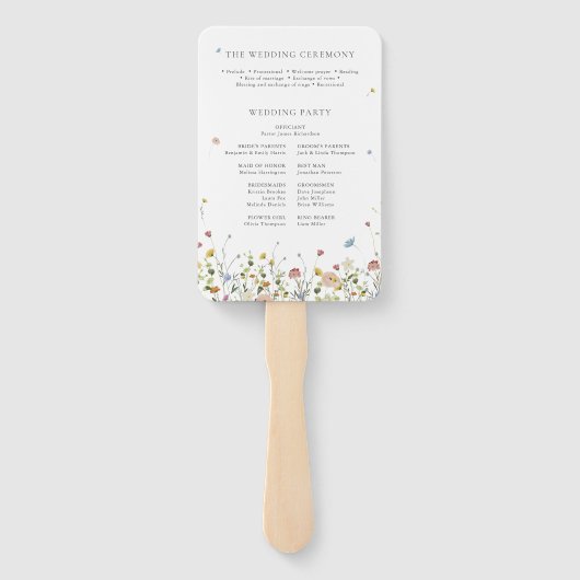 Spring Wildflower Garden Floral Minimalistische br Handwaaier (Achterkant)
